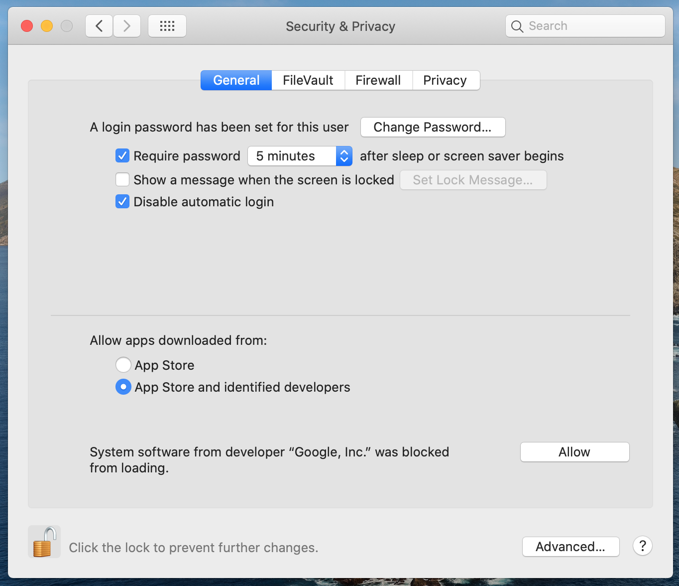 Allow Google Drive access