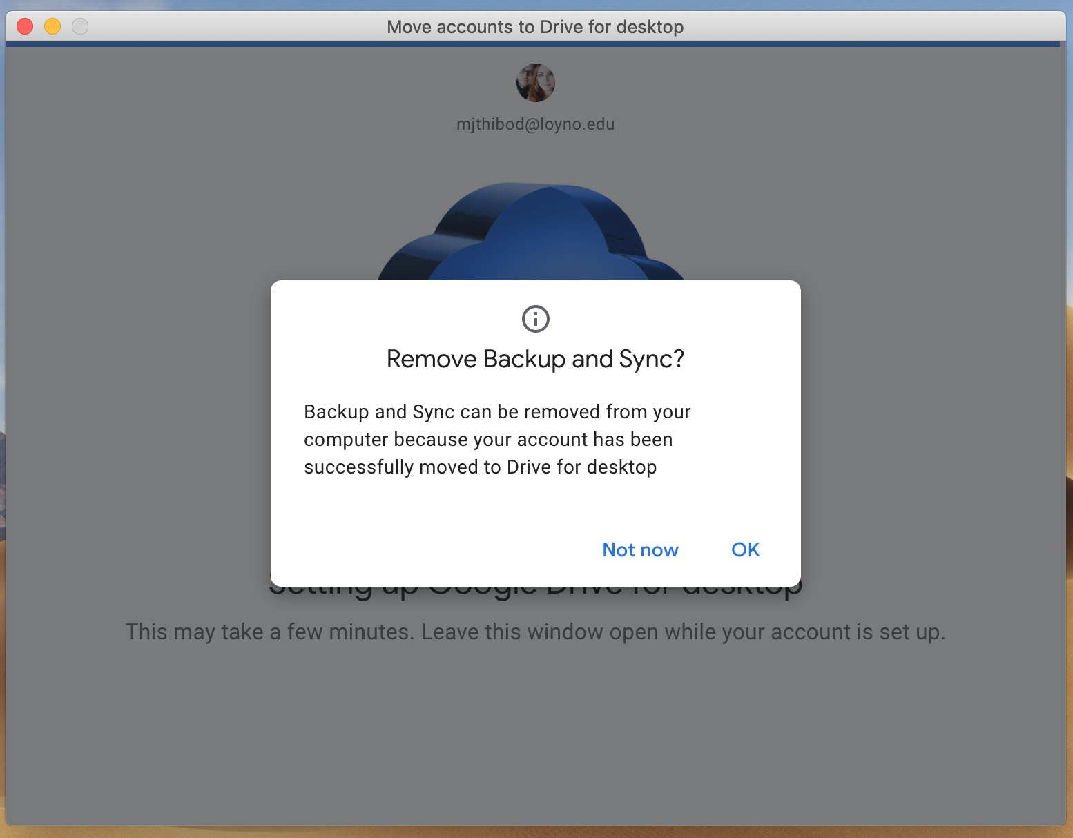 Remove backup and  sync