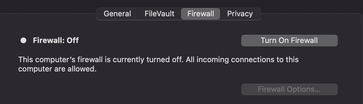 Firewall tab