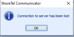 ShoreTel error click OK