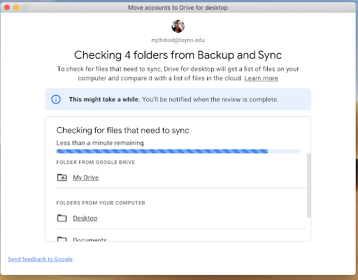 Checking folders from backup and sync