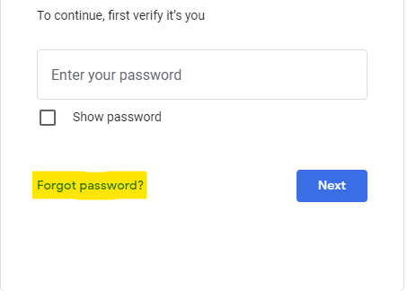 gmail password reset